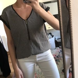 Black and white blouse